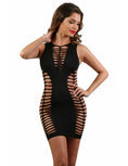 Soisbelle Paris - Sexy Mouwloos Visnet Jurkje - Zwart