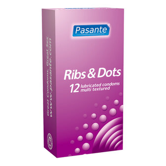Pasante Ribs &amp; Dots condooms 12 stuks