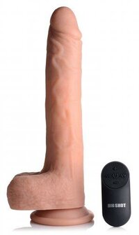 Vibrerende &amp; Stotende Realistische XL Dildo met Zuignap en Ballen -16.5 cm