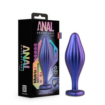 Anal Adventures Matrix - Wavy Bling Anaal Plug - Sapphire