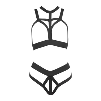 In Love and Lust - Open Bra and Tong - OS - Black