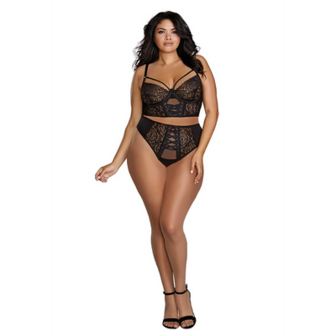 Stretch Mesh and Stretch Galloon Lace Bustier - 1X