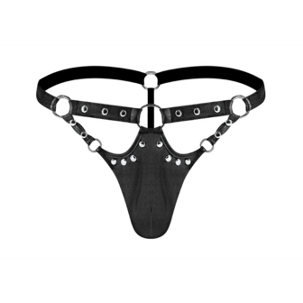 Jouster - G-String with Contour-Fit Pouch - S/M - Black