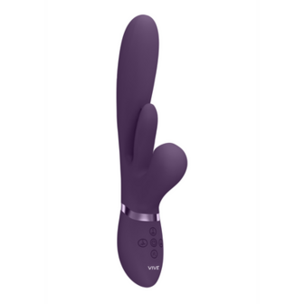 Kura - Thrusting G-Spot Vibrator with Flapping Tongue and Pulse Wave Stimulator - Purple