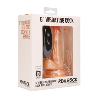 Vibrerende Realistische Cock met Scrotum - 6 / 15 cm