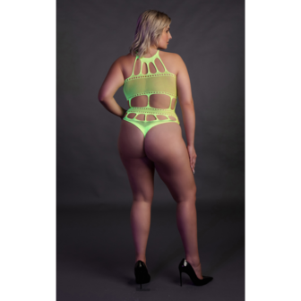 Body met Griekse Halslijn - Plus Size - Neon Groen