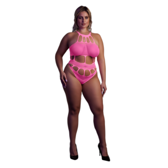 Body met Griekse Halslijn - Grote Maten - Neon Roze