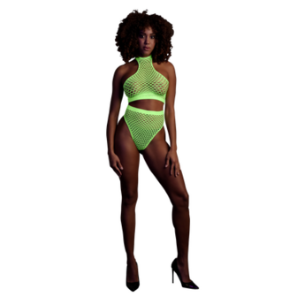 Turtle Neck en High Waist Slip - One Size - Neon Groen