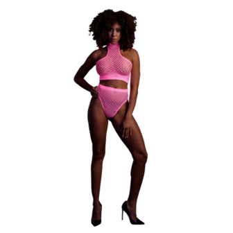 Turtle Neck en High Waist Slip - One Size - Neon Roze