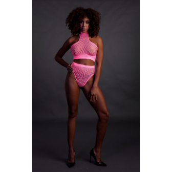 Turtle Neck en High Waist Slip - One Size - Neon Roze