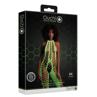 Bodystocking met Halterneck - One Size - Neon Groen