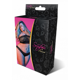 Halter Bandeaux en Panty Set - 2X - Zwart