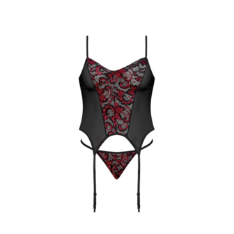 Merry Widow en G-String Set - L/XL - Zwart