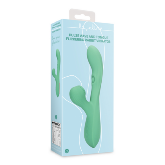 Pulse Wave en Tongue Flickering Rabbit Vibrator - Blue Grass