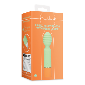 Geribbelde Mini Vibrator met USB Oplader - Lente Salie