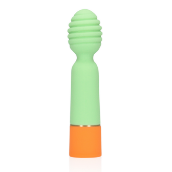 Geribbelde Mini Vibrator met USB Oplader - Lente Salie