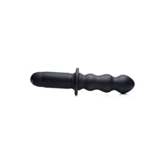 The Groove - Silicone Vibrator with Handle - Black