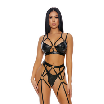 That&#039;s My Spot Cheetah Print Lingerie Set - L - Black