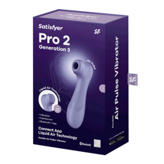 Pro 2 Generation 3 - Double Air Pulse Vibrator - Liquid Air and Connect App - Lila