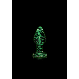 Glas Buttplug - Glow in the Dark - Klein