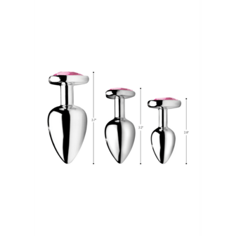 Roze Hart - Butt Plug Set - 3 Stuks