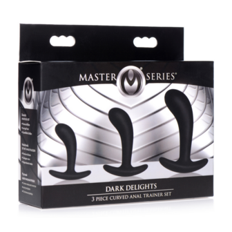 Dark Delights - 3 Delige Gebogen Anale Trainer Set