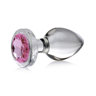 Roze Edelsteen - Glas Anaal Plug - Groot