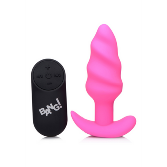 Vibrerende Silicone Swirl Butt Plug met Afstandsbediening