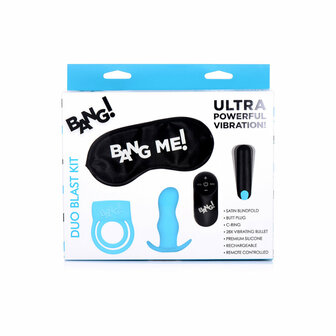 Duo Blast Kit - Cockring, Butt Plug, Bullet Vibrator en Blinddoek