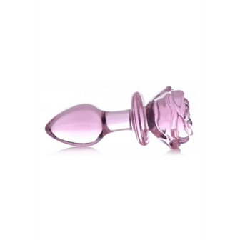 Roze Roos - Glazen Butt Plug - Medium