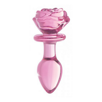 Roze Roos - Glazen Butt Plug - Medium