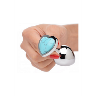 Turquoise Heart - Butt Plug - Medium