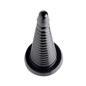 Giant Ribbed Anal Cone - Zwart