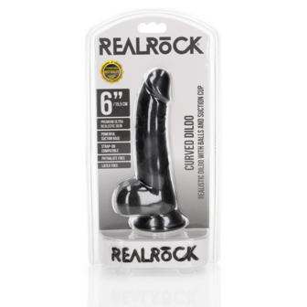 Gebogen Realistische Dildo met Ballen en Zuignap - 6 / 15,5 cm