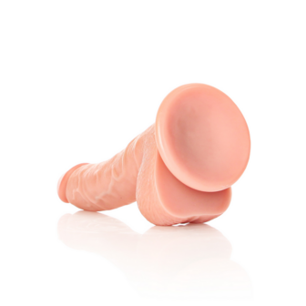 Gebogen Realistische Dildo met Ballen en Zuignap - 7 / 18 cm