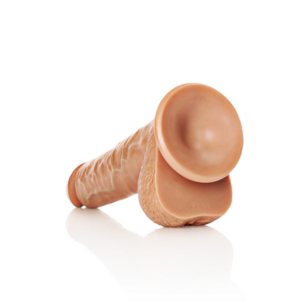 Rechtdoorlopende Realistische Dildo met Ballen en Zuignap - 11 / 28 cm