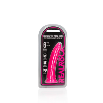 Slim Realistic Dildo met Zuignap - Glow in the Dark - 6&#039;&#039; / 15,5 cm