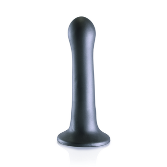 Ultra Soft Silicone Curvy G-Spot Dildo - 7&#039;&#039; / 17 cm - Gunmetal