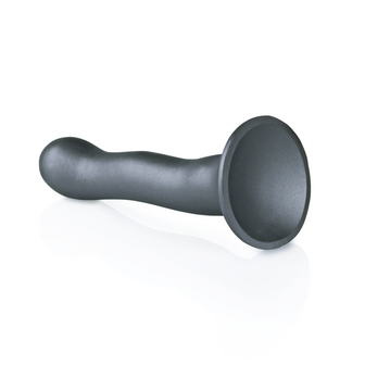 Ultra Soft Silicone Curvy G-Spot Dildo - 7&#039;&#039; / 17 cm - Gunmetal