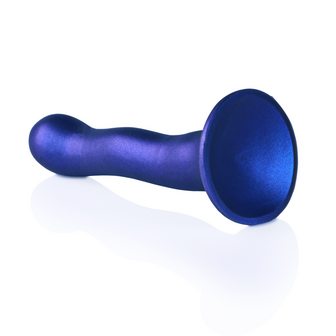 Ultra Soft Silicone Curvy G-Spot Dildo - 7&#039;&#039; / 17 cm - Metallic Blue