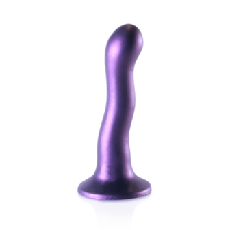 Ultra Soft Silicone Curvy G-Spot Dildo - 7&#039;&#039; / 17 cm - Metallic Purple