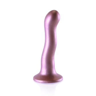 Ultra Soft Silicone Curvy G-Spot Dildo - 7&#039;&#039; / 17 cm - Rose Gold