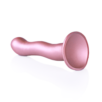 Ultra Soft Silicone Curvy G-Spot Dildo - 7&#039;&#039; / 17 cm - Rose Gold