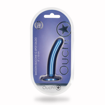 Smooth Silicone G-Spot Dildo - 5&#039;&#039; / 12 cm - Metallic Blue