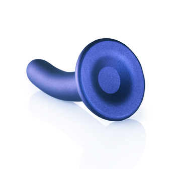 Smooth Silicone G-Spot Dildo - 5&#039;&#039; / 12 cm - Metallic Blue