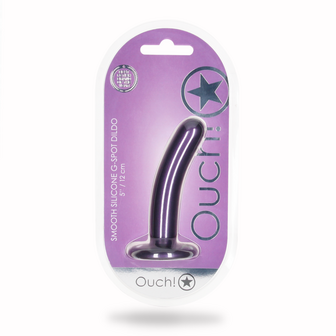 Smooth Silicone G-Spot Dildo - 5&#039;&#039; / 12 cm - Metallic Purple