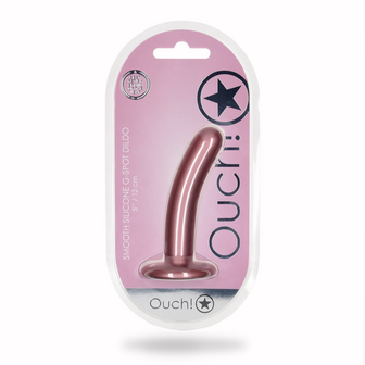 Smooth Silicone G-Spot Dildo - 5&#039;&#039; / 12 cm - Rose Gold