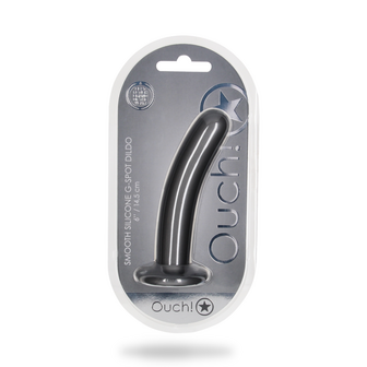 Smooth Silicone G-Spot Dildo - 6&#039;&#039; / 14,5 cm - Gunmetal