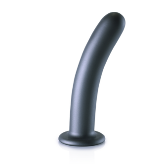 Smooth Silicone G-Spot Dildo - 7&#039;&#039; / 17 cm - Gunmetal