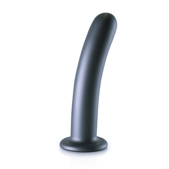 Smooth Silicone G-Spot Dildo - 7&#039;&#039; / 17 cm - Gunmetal